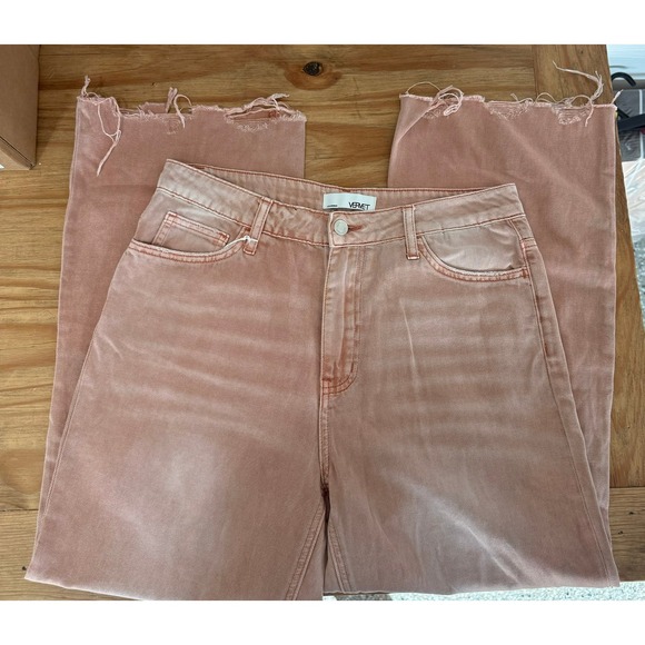 Vervet Denim - #D- 024- Vervet Pink Distressed Wide Leg High Rise Jeans V2736BM Womens 29